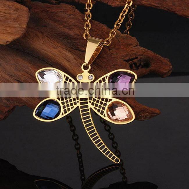 Stainless steel dragonfly young girl earring jewelry set