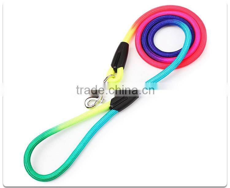 Wholesale pet supplies dog rope chain Colorful round harness leash