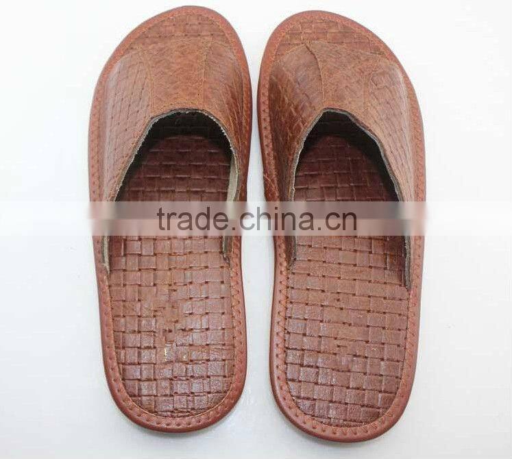 2014 Beach Nude Men Fashion Leather Open Toe Slipper