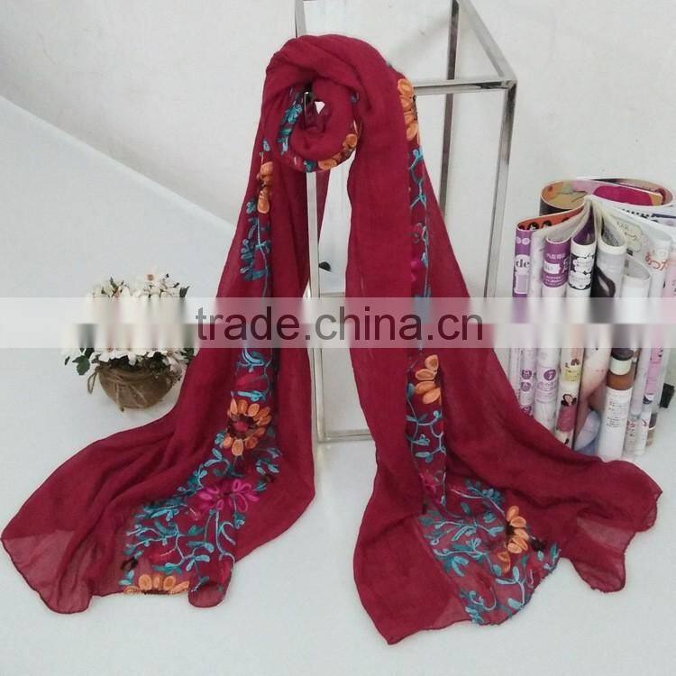 Wholesale Flower Embroidery Women Ladies Fashion Exquisite Hijab