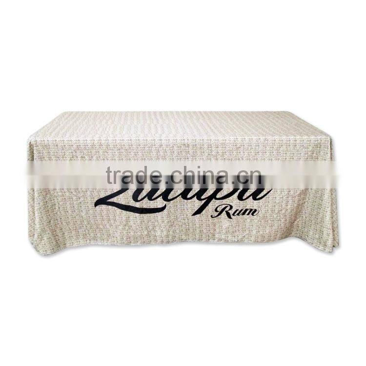 2015 Hot Selling Latest Designs Custom Tag 100% Polyester Table Cloth