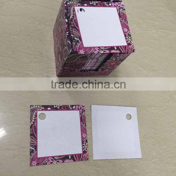 Low price paper cube memo pad with color paper box