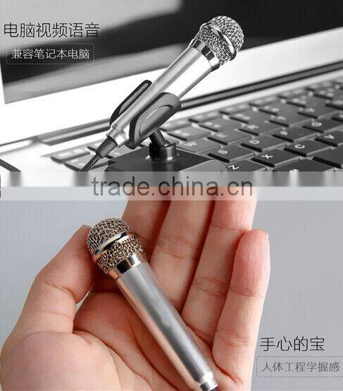 Latest smart mini cellphone microphone Handheld Wired Condenser Microphone for mobile phone for tablet PC