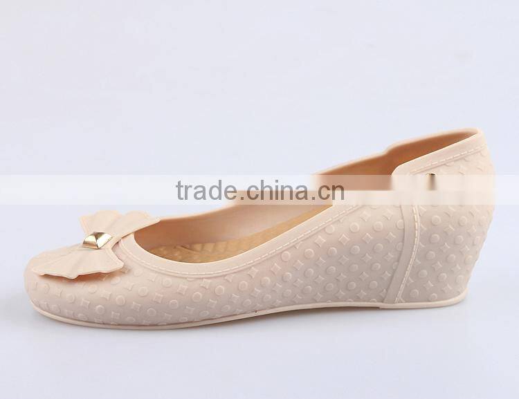 2015 new models summer wedge heels jelly sandals transparent plastic lady shoes clear pvc woman shoes