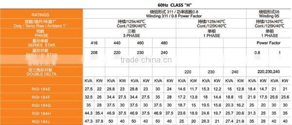 High efficient Brushless Dynamo Alternator 25KW
