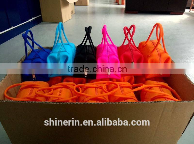 Candy Color Women Waterproof Silicone Mini Tote Coin Purses Hand Carry Money Bags With Zipper