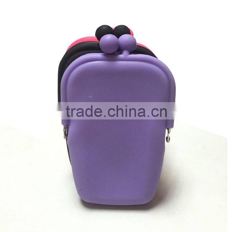 Japanese Style Candy Color Pouch Women Cosmetic Coin Purse Case Clutch Silicone Wallet