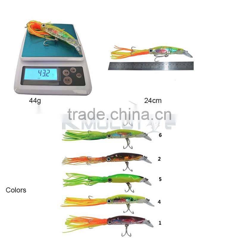 CHSQUID2 hard body octopus lure with pvc skirts trolling lure for sea fishing