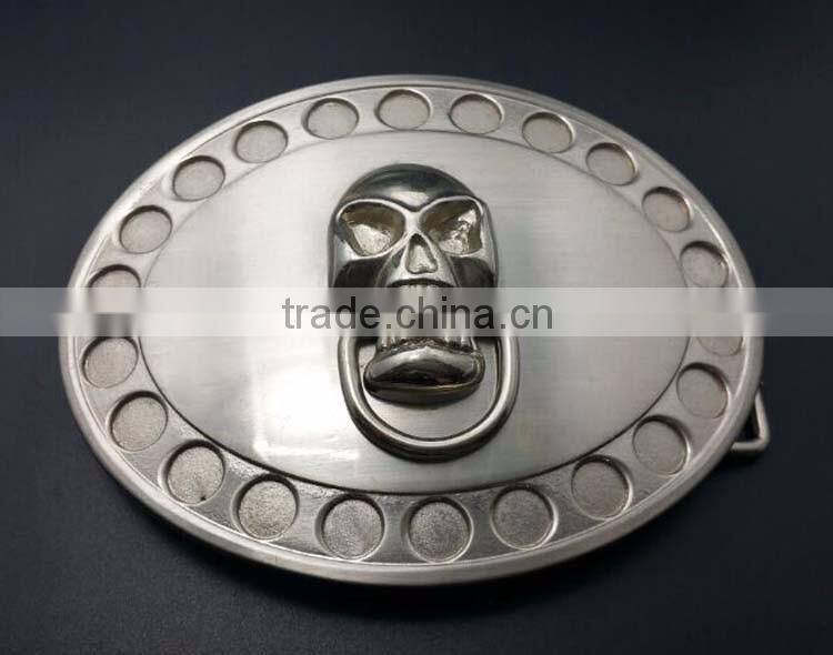 Nickel plated metal name plate belt buckles