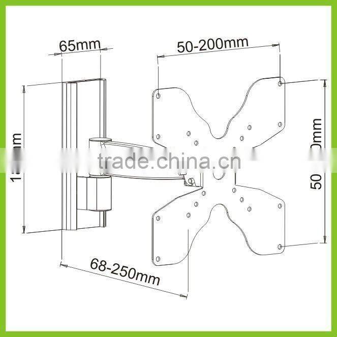 LCD2301 Aluminum Arm LED/LCD VESA 200x200 Slim TV Wall Mount