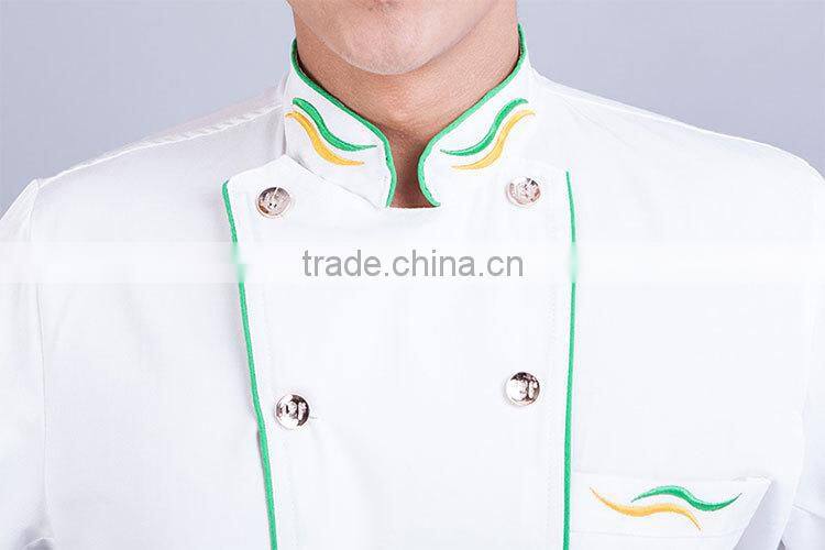 2015 double -breasted white chef cooking uniform