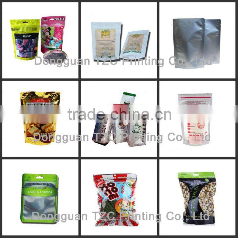 custom printing foil zip lock stand up pouches