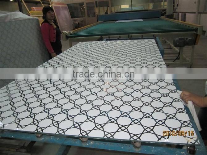 silk screen transfer printing ,ceramic silk printed glass with high quality glass factory qinhuangdao