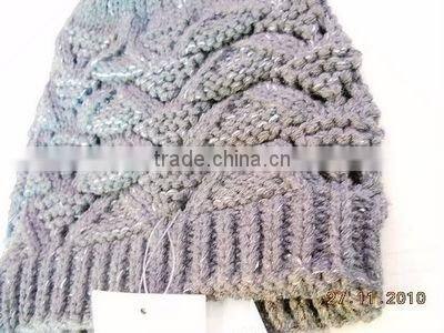 fashion Acrylic knitted beanie with pompon