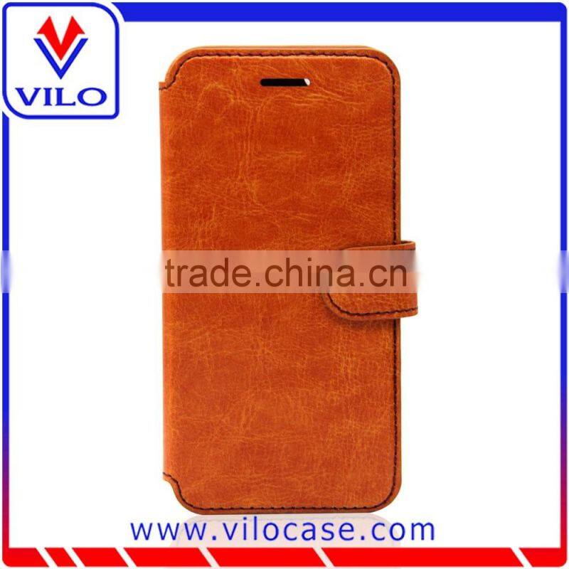2016 Universal PU leather smart phone wallet case for Iphone 6 credit card case with stand
