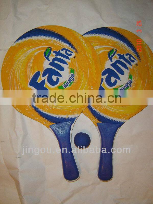Wooden Cartoon Beach Racket With Customized Logo Printing