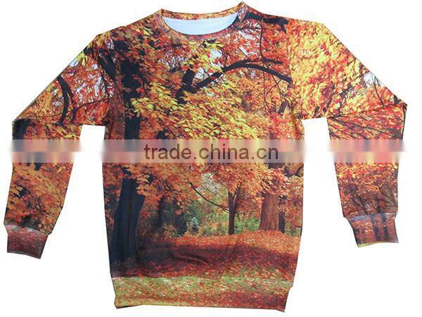 Pullover girls sweatshirts with pattern,white girl hood jacket