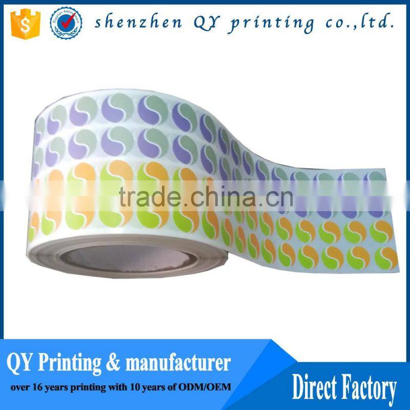 2016 high quality printing small vinyl sticker.laminated adhesive round labels