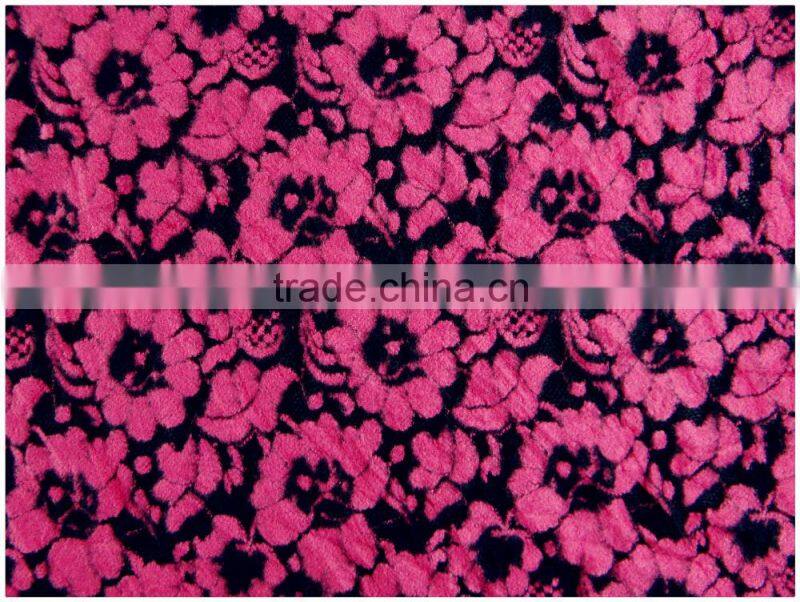 ballistic pant fleece peached fabric pain flowers different color manufactur mading cotton lace fabrics