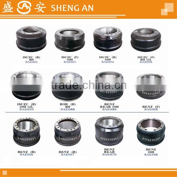 Brake drum for isuzu truck front casting old type 10PE1