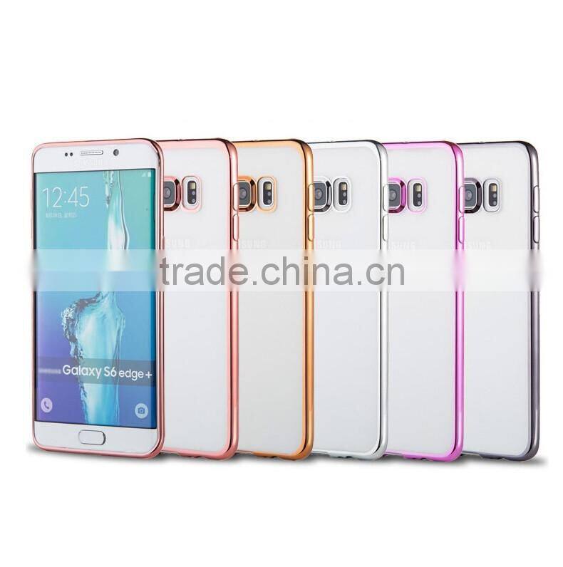 New arrival clear phone cover for samsung galaxy s7, for galaxy s7 edge electroplate bumper frame tpu case