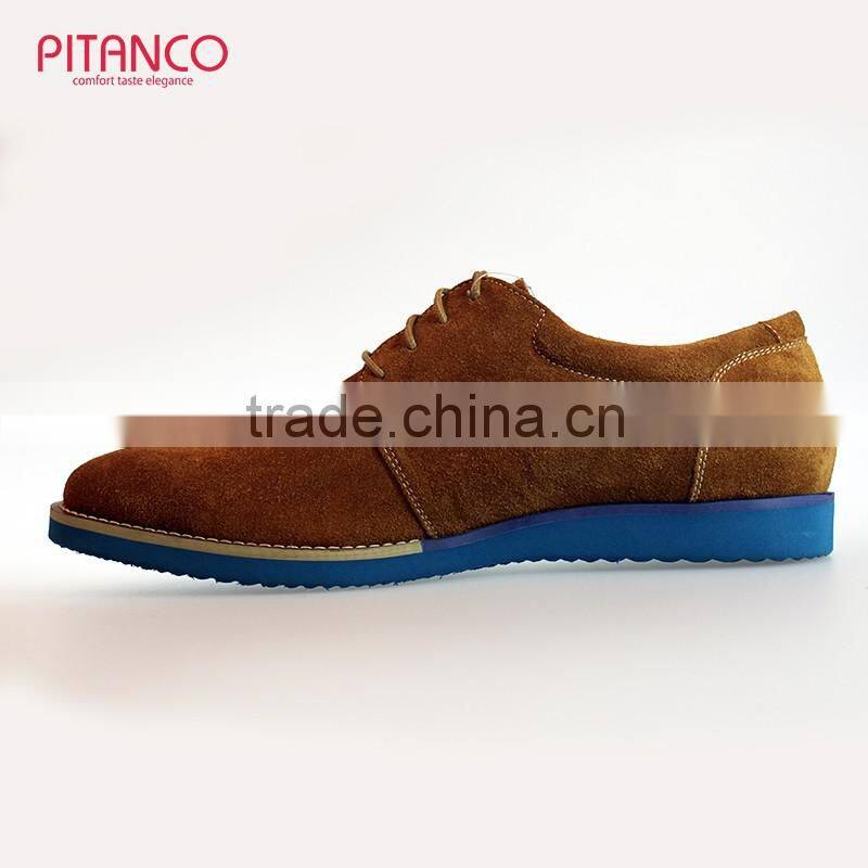Young men style swede leather lace-up casual shoes
