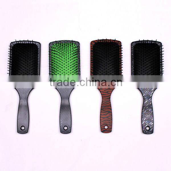 water transfer print paddle and cushion hair brush