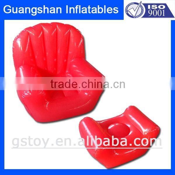Funiture plastic inflatable couch sectional sofa set with foot stool