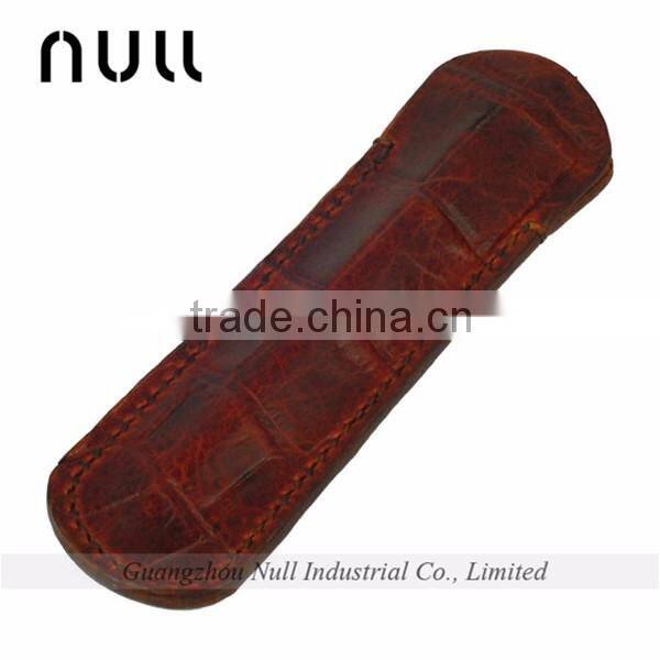 Genuine leather gifts items pocket hidden single pen holder