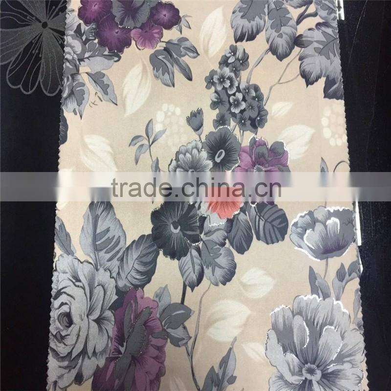silver velvet paper printing on FDY for sofa textile china wholesale