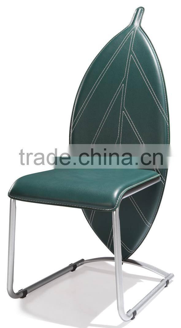 Z636 Hot-sale Green Faux Leather Bow-shaped Modern Furniture Dining Chair