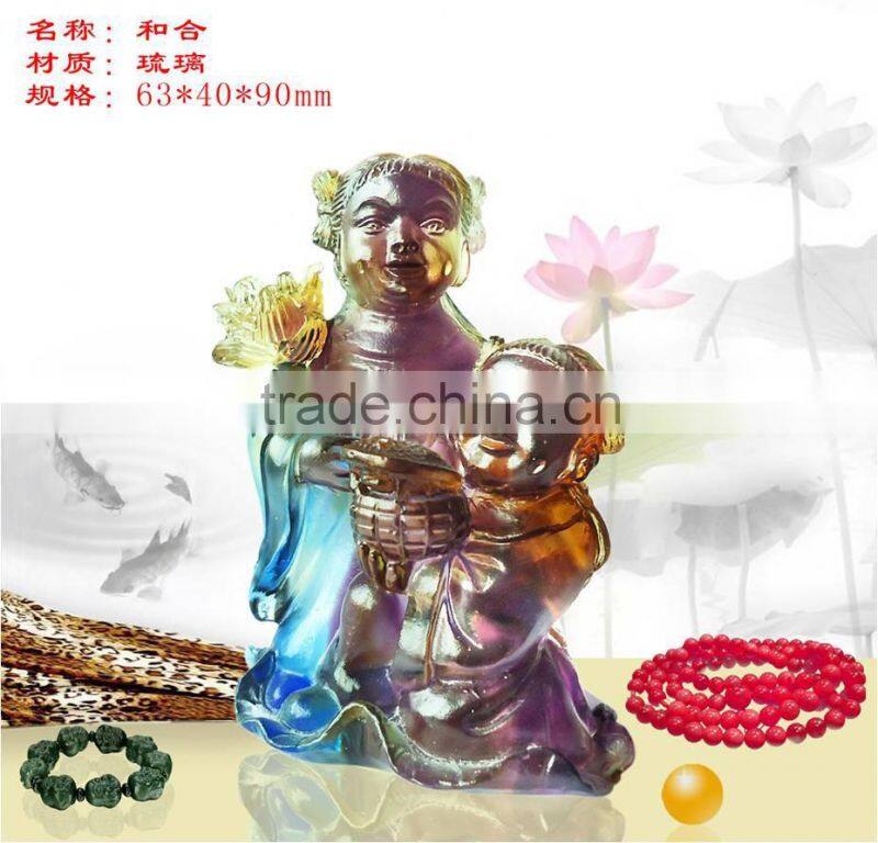 Factory Wholesale Colored Glaze Crystal buddha statues