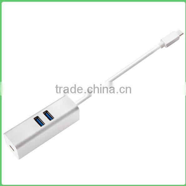 2 in 1 USB 3.1HUB Type-C to 2 Ports USB 3.0 & 1 USB 3.1 Type-C Charging / Data HUB Adapter for MacBook