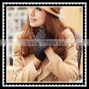 Short gloves for top goat skin lady's lace