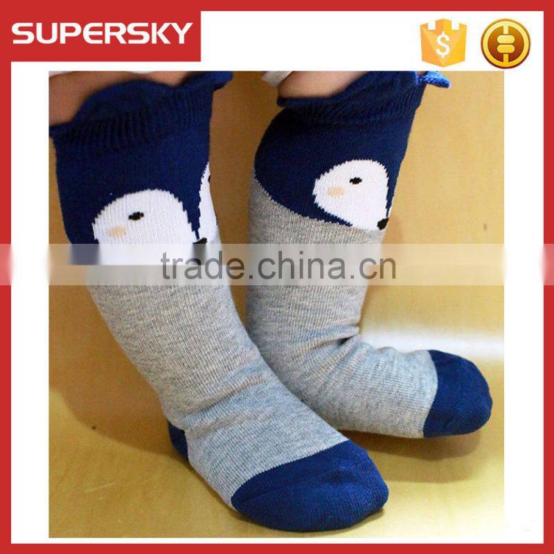 A-266 Fox Kids Knee Socks Fox Animal Design Toddlers Socks Baby Toddlers Fox Animal Socks
