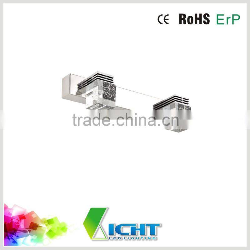 LT-M hotel Polished chrome decorative mirror Wall Lamp with glass shades