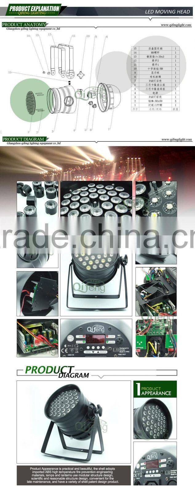 3W*36PCS RGBW High Power Led Par 64 Light