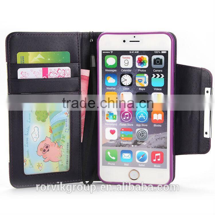 2 in 1 Wallet Leather cell phone case for iphone 6 plus