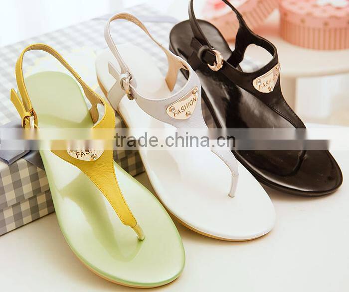 Comfortable summer flat thong sandals, Roman women shoes European and American fashion female with flat sandals