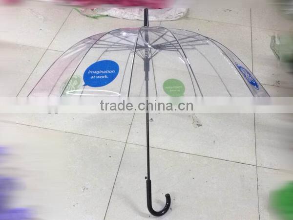 23" 14k Straight Transparent POE Rain Umbrella