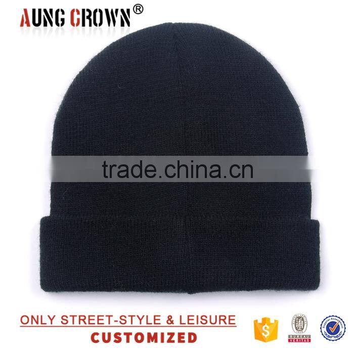 100% custom acrylic fashion beanie embroidery logo