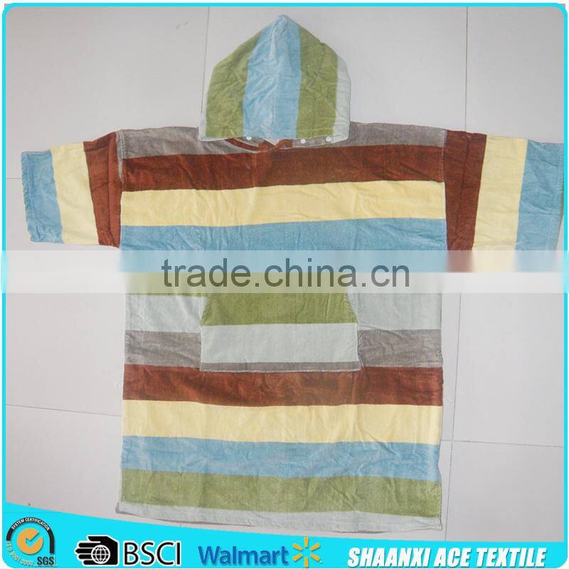 100% plush cotton terry Ladies hooded poncho towel super absorbent hooded lady poncho towel