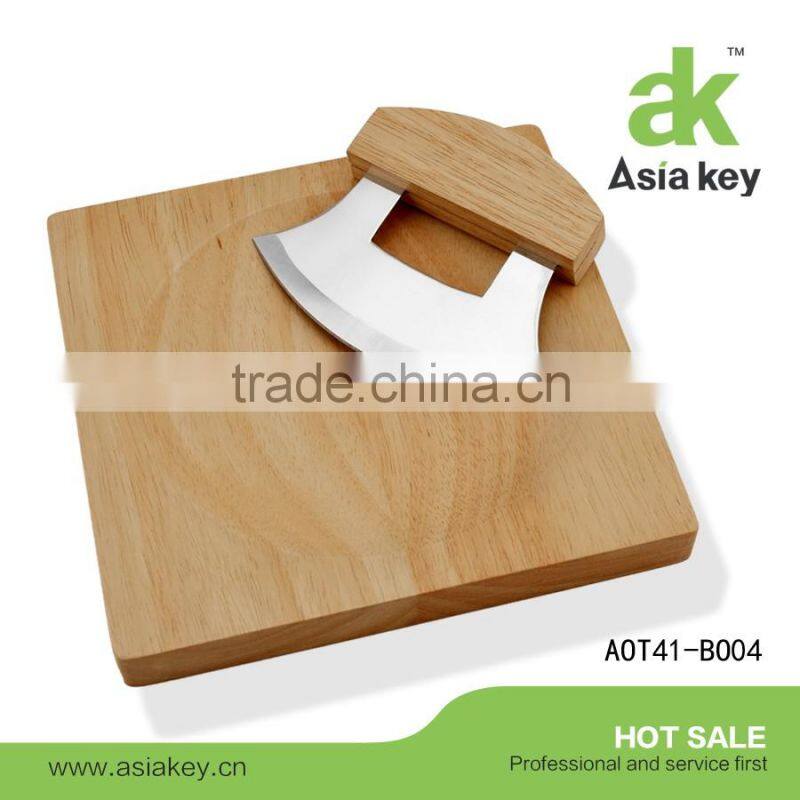 stainless steel doube blade mezzaluna chopper,vegetable chopper