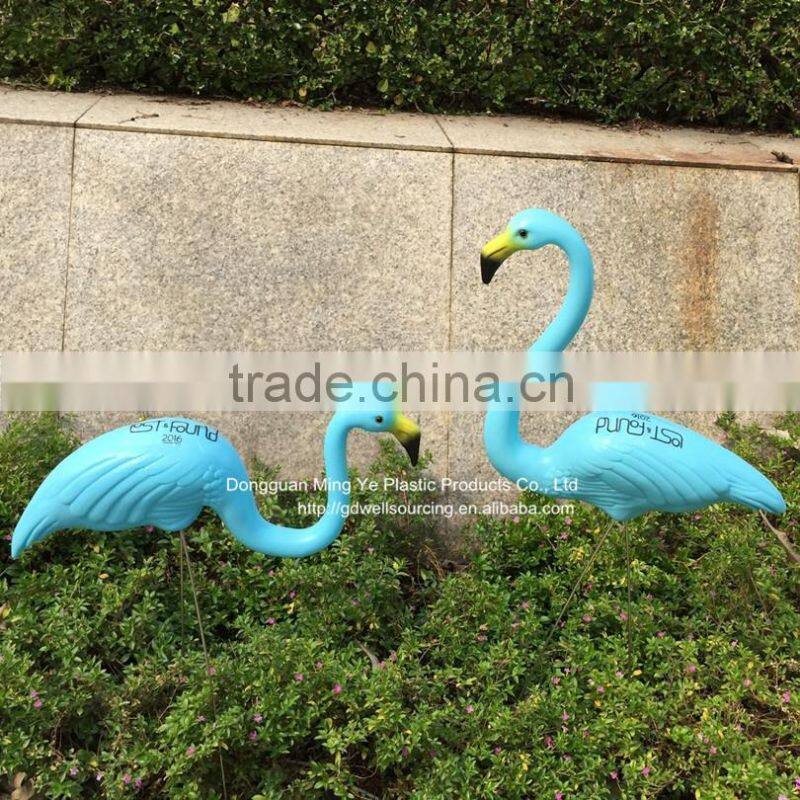 Plastic Blue flamingo Figurine Garden Ornaments garden yard lawn art ornament wedding ceremony decoration with 31" height