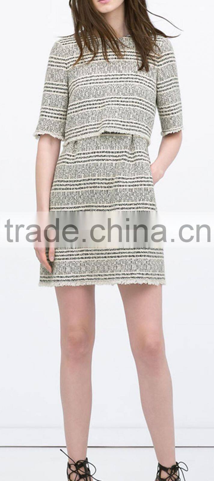 2015 summer jacquard round neck with back opening fashion and casual dresses - SYK15019