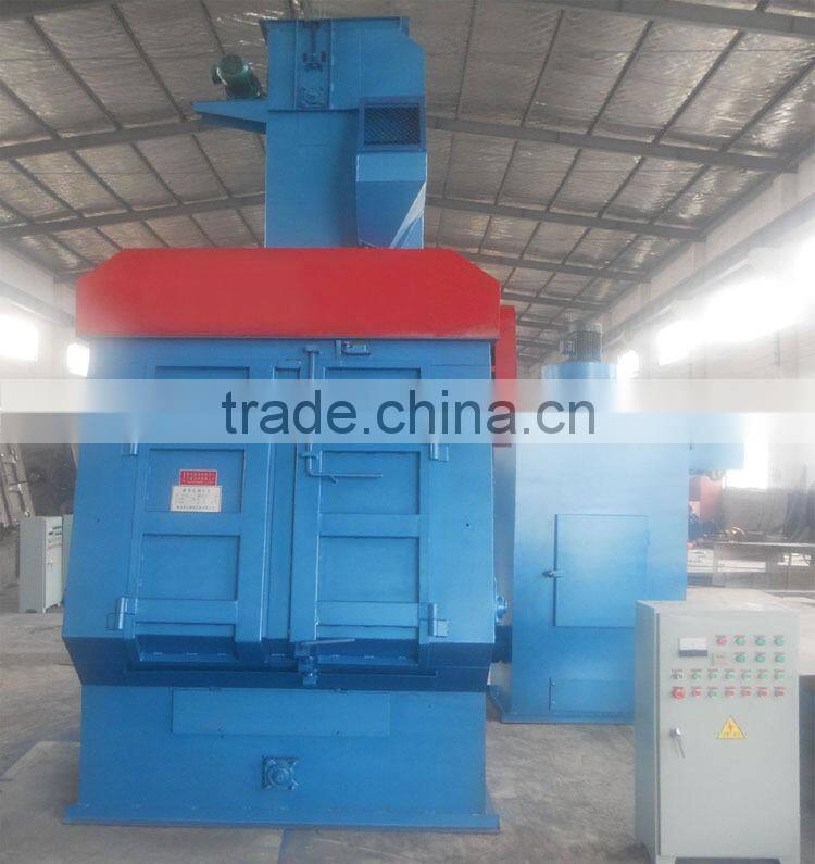 Q32 Tumble rubber/steel belt barrel shot blasting equipment China