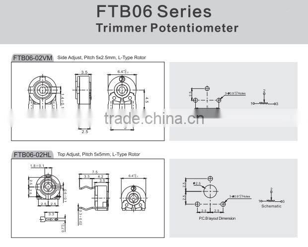 HW-TB1001V01 variable 47k resistor trimpot trimmer potentiometer piher acp trimpot resistor