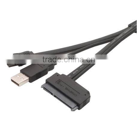 Power eSATA, USB A male+eSATA male to SATA 22pin cable, for 2.5" HDD 5V, 0.5m