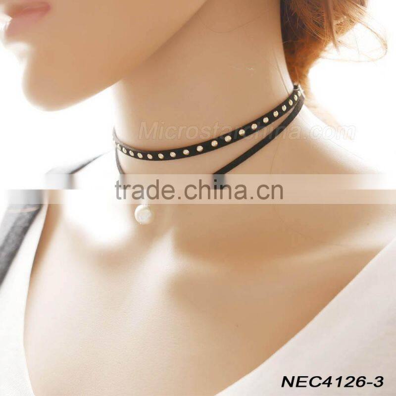 2016 IN STOCK Woman Hot Sexy Black Fancy lace Necklace wholesale