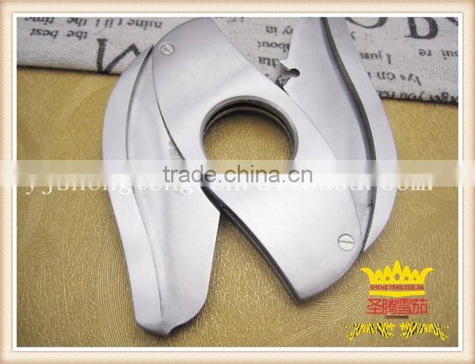 Double blade stainless steel cigar cutter